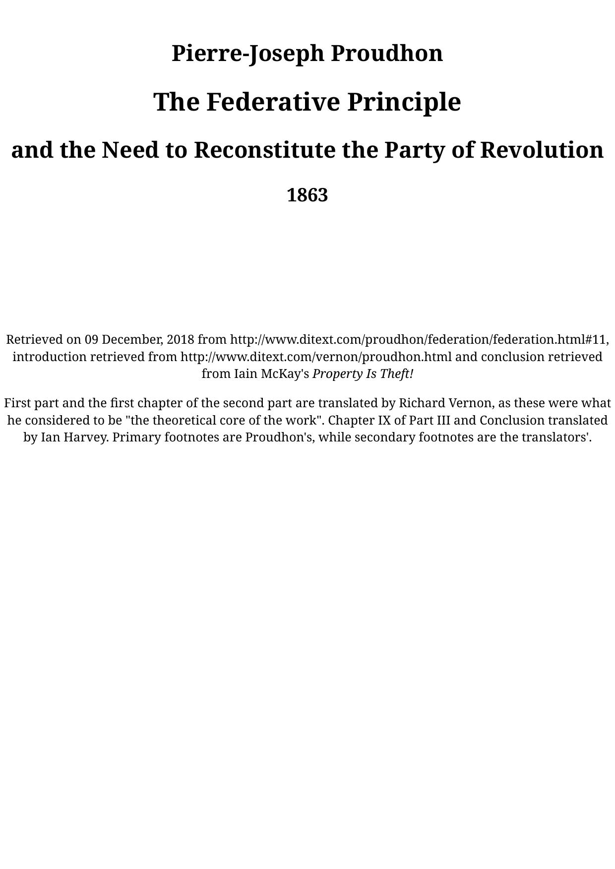 The Federative Principle